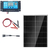 Vevor 100W monokristallines Solarpanel Kit 12V inkl. Laderegler 8,33A