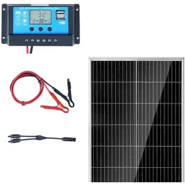 Vevor 100W monokristallines Solarpanel Kit 12V inkl. Laderegler 8,33A