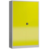 ClassiX Stahlschrank X-530386 zinkgelb, lichtgrau 120,0 x 60,0 x 194,5 cm, aufgebaut