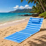 Strandmatte Strandliege Rückenlehne verstellbar Kissen faltbar L153xB53xH41cm