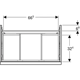 Geberit iCon 74x61,5x47,6cm, 2 L, w/lack. hgl/Gr. vc