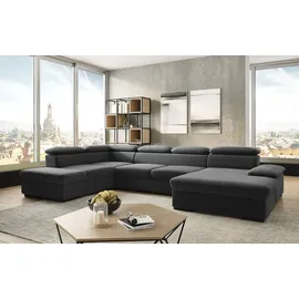 sit&more Wohnlandschaft SIT & MORE "Alcudia U-Form", grau (dunkelgrau), B:349cm H:73cm T:226cm, 98% Polyester, 2% Polyamid, Sofas, Wohnlandschaft, wahlweise mit Bettfunktion