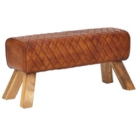 KADIMA DESIGN Extravagante Echtleder-Sitzbank mit massivem Mango Holz, Moderner und stilvoller Blickfang