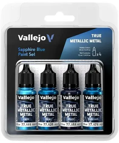 Vallejo True Metallix Metal PAINT SET Sapphire Blue