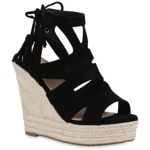 VAN HILL Keilsandaletten Damen Schwarz 36