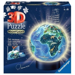 Ravensburger 3D-Puzzle 72 Teile 3D Puzzle Ball Nachtlicht Erde im Nachtdesign 11844, 72 Puzzleteile