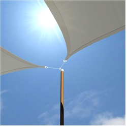 UV Sonnensegel 2x2 HDPE Quadratisch Sonnenschutz Überdachung Garten Balkon Grau