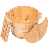 FRCOLOR 1 Set Holz-Fußeimer Massagegeräte Für Füße Badefass Praktische Fußwanne Erwachsenen-Massagegerät Fuß-Spa-Badewanne Pediküre-Wanne Fußwaschbecken Fußbadeeimer