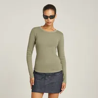 G-Star Overdyed Slim Langarm-t-shirt - Ensis Green Gd -
