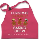 Kinderschürze Schürze Kinder Jungen Mädchen - Weihnachtsschürze - Christmas Cookie Baking Crew personalisiert I Weihnachtsbäckerei - 7-14 Jahre - Pink - weihnachten weihnachts backen - 7-13 Jahre