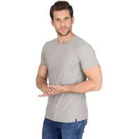 Trigema T-Shirt » Slim Fit T-Shirt aus DELUXE Baumwolle«, (1 tlg.), Gr. S, grau-melange, , 82717414-S
