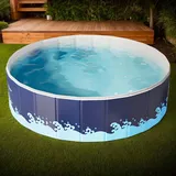 Faltbarer Hundepool, Pool Faltbar,hundepool Große Hunde,Hundeplanschbecken Für Große Haustiere, Tragbare, Nicht Aufblasbare Badewanne, Platzsparendes Badebecken Und Schwimmhilfe Für Erwachsene