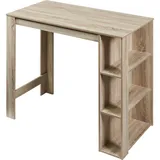 [en.casa] Bartisch Danderyd 120x60x106 cm mit 3 Ablagefächern Eicheoptik