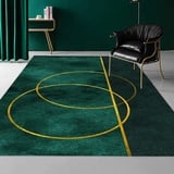 JOKITA Teppich Schlafzimmer Modern Grün 3D Grün Wohnzimmer Teppich Grün Dekoration Carpet rutschfeste Teppiche, 140 x 200 cm