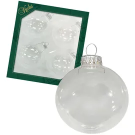 Krebs Glas Lauscha Weihnachtskugeln Uni-Design Clarissa Transparent, 8cm