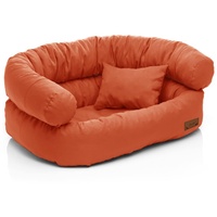 Juelle Hundebett - Großhundesofa, Abnehmbarer Bezug maschinenwaschbar, flauschiges Bett, Hundesessel Santi S-XXL (Größe: L - 100x80cm, Orange)