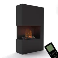 GLOW FIRE Elektrokamin Tucholsky left corner Wasserdampf Kamin, Elektrischer Kamin, Wasserdampfkamin mit 3D Feuer und Knisterfunktion schwarz