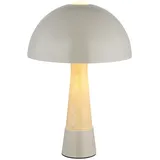 Nowa Tischlampe Pilz Holzoptik grau matt, 1x E27, DxH 25 x 36,5 cm