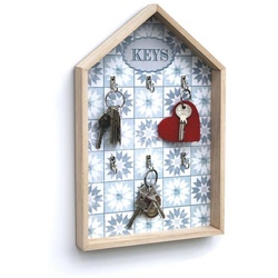 DanDiBo Schlüsselkasten Schlüsselkasten Weiß Holz Keys 32594 Schlüsselbox Schlüsselschrank Landhaus Vintage Shabby Chic, für bis zu 6 Schlüssel & Co.