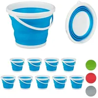 Relaxdays Faltbarer Eimer 10 l blau 10 x 10