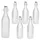 Mambocat 6er Set Vierkant-Bügelflaschen Swing 1L Frozen-Glas Essig Öl Milchglas Optik