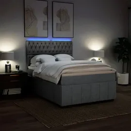 vidaXL Boxspringbett 140 x 200 cm Hellgrau
