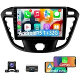 ESSGOO 64G DAB+ Für Ford Transit Custom 2012-2023 Carplay Android15 GPS NAVI Autoradio (DAB+ (optional), RDS, FM, 2+64GB(optional), Carplay Android Auto Bluetooth EQ USB GPS Navi WIFI Touchscreen) schwarz