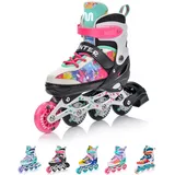 meteor® Inlineskates 4in1 Kinder Inliner Rollschuhe Roller Blades Quad Skates Carbon Kinder Inlineskates Verstellbar Schuh Big Wheels