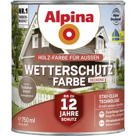 Alpina Wetterschutzfarbe deckend 0,75 L toskanabraun