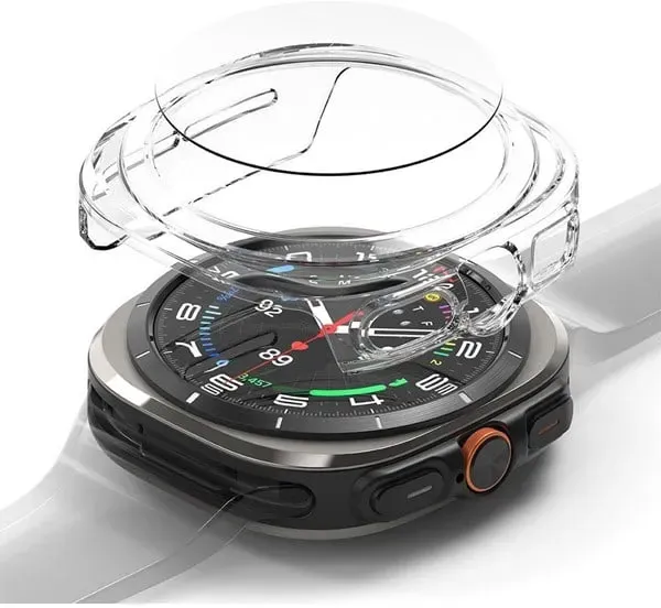 Slim & Tempered Glass Case+Glass Set for Samsung Galaxy Watch Ultra 47mm - Transparent