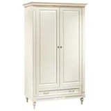 JVmoebel Kleiderschrank Eleganter Holzschrank in Braun mit Massivholz und MDF (1-St) Made in Europa weiß