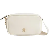 Tommy Hilfiger TH Logotape Camera Bag Umhängetasche Kunstleder Beige/Creme