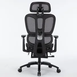 Trisens Bürostuhl in moderner Mesh-Optik mit Fußstütze ergonomischer Drehstuhl mit Nacken und Lordosenstütze - Gamingstuhl mit atmungsaktiver Netzrückenlehne und Wippfunktion