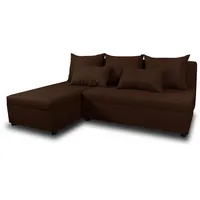 Silape Sofnet Ecksofa Braun, Textil, 5-Sitzer, L-Form,Rechteckig, 205x142 cm,