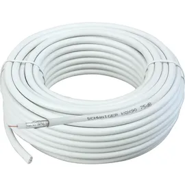 Schwaiger Koaxialkabel 50 m Weiß