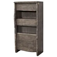 MASSIVMOEBEL24.DE Vitrine Akazie 71x45x147 grau lackiert PURE ACACIA #405