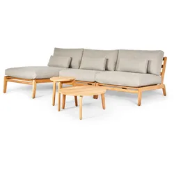 SUNS TERMOLI Lounge-Set 4-teilig Teak inkl. Kissen Taupe gravel