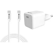 Sandberg USB-C 20W Charger+USB-C>C 1M + weiß
