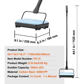 Vevor Teppichkehrer 17 cm