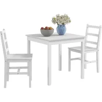 Homcom Essgruppe, Esstisch mit 2 Stühle, Esszimmergruppe für 2