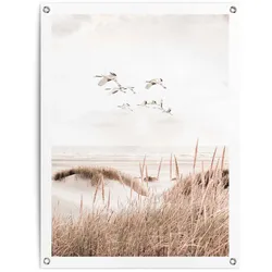 Poster REINDERS "Kraniche", beige (farbe bild(er): beige), B:60cm H:80cm T:0,1cm, Leinwand, Bilder