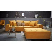 INOSIGN Big-Sofa Vale, mit Steppung im Sitzbereich, Federkern und Zierkissen goldfarben