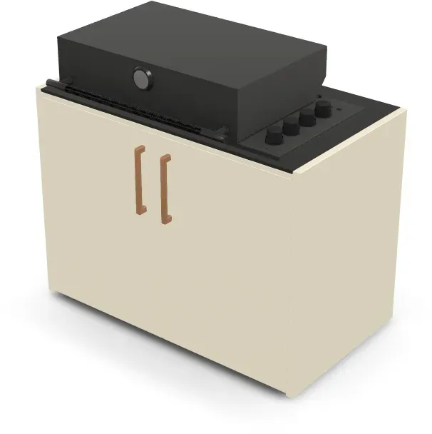 Brabura Box-Q 4-Brenner schwarz | Neuestes Edelstahlmodell - Nero Zimbabwe / Perle Blanche / Holzgriff