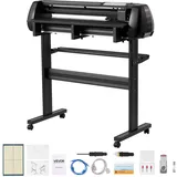 Vevor Vinylschneidemaschine mit 87 cm max. Zufuhrbreite & Doppelklingen & LED-Anzeige, Plottermaschine Vinyl-Schneideplotter-Set mit Signmaster-Software, kompatibel mit Windows und macOS