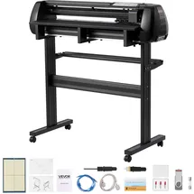 Vevor Vinylschneidemaschine mit 87 cm max. Zufuhrbreite & Doppelklingen & LED-Anzeige, Plottermaschine Vinyl-Schneideplotter-Set mit Signmaster-Software, kompatibel mit Windows und macOS