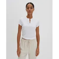 Someday Damen Kurzarmshirt | Geripptes Shirt KLEOH Detail mit