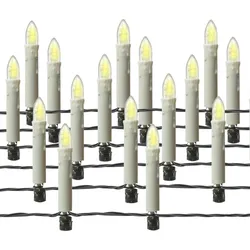 LED Weihnachtskerzen Lichterkette Weihnachtsbaum 16 Baumkerzen 6m Außen