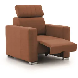 Fun Möbel Fernsehsessel CANTON Stoff 94 x 92 x 0 cm Rostbraun mit Kissen