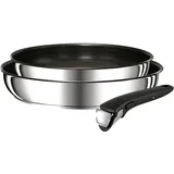 Tefal L94092 Ingenio Preference Pfannen-Set | inklusive Griff | induktionsgeeignet | antihaftversiegelt | Edelstahl | 24 + 28 cm