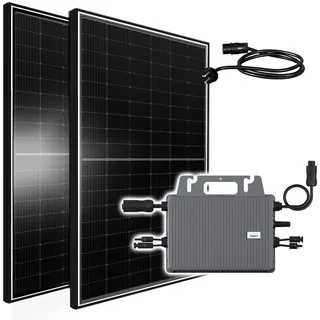 Balkonkraftwerk 850W Solaranlage komplettset mit 800W Tsun Micro Wechselrichter WiFi, 2X 425W Marken Solarmodule für Haus Dach Terrasse Garten PV Anlage
